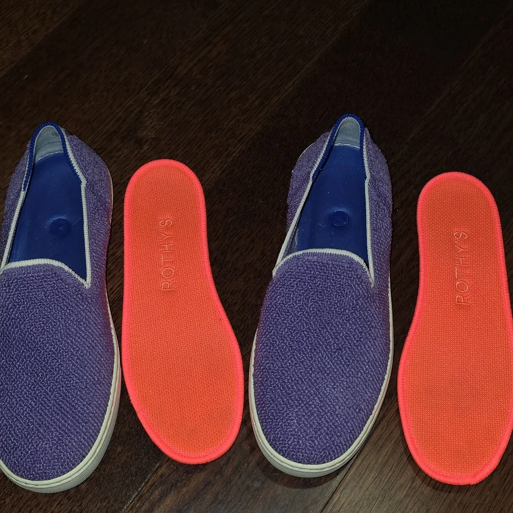 Rothys Amethyst Purple Terry Slip On Sneakers Shoes Cute Comfy Womens size 6 - Picture 11 of 13